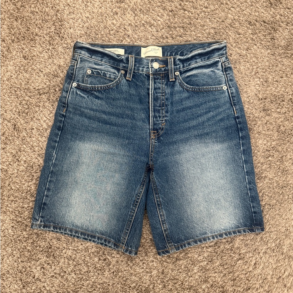 Women's Rise 90’s Baggy Denim Bermuda Shorts - 9” Inseam Relaxed Fit
